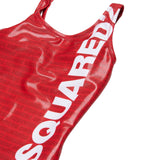 Dsquared2 Kids Costume Intero Rosso All-Over per Bambine