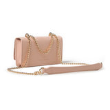 Elisabetta Franchi La Mia Bambina Borsa a Spalla Rosa con Placca Logo