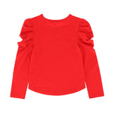 Angel's Face Top Rosso con Fiocco per Bambine