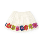 Tuc Tuc Gonna Bianca con Ricamo Fiori per Neonate