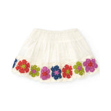 Tuc Tuc Gonna Bianca con Ricamo Fiori per Neonate