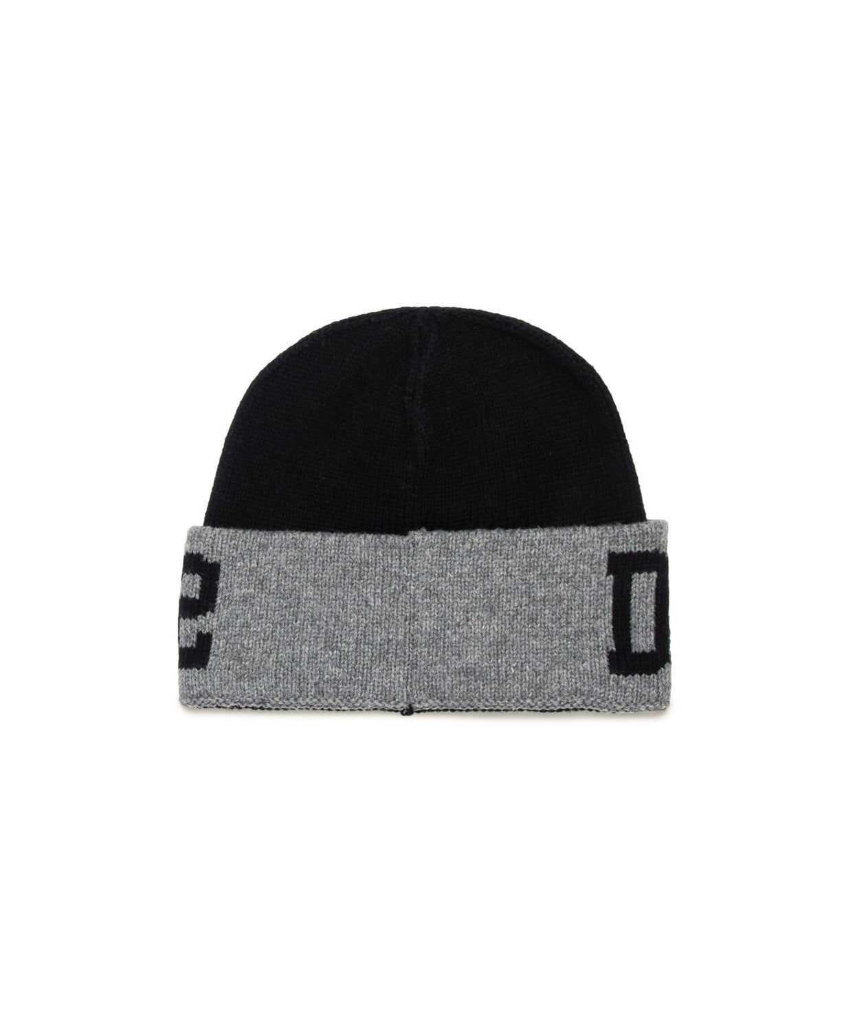 Dsquared2 Kids Cappello Beanie Nero con Logo Jacquard per Bambini (retro)