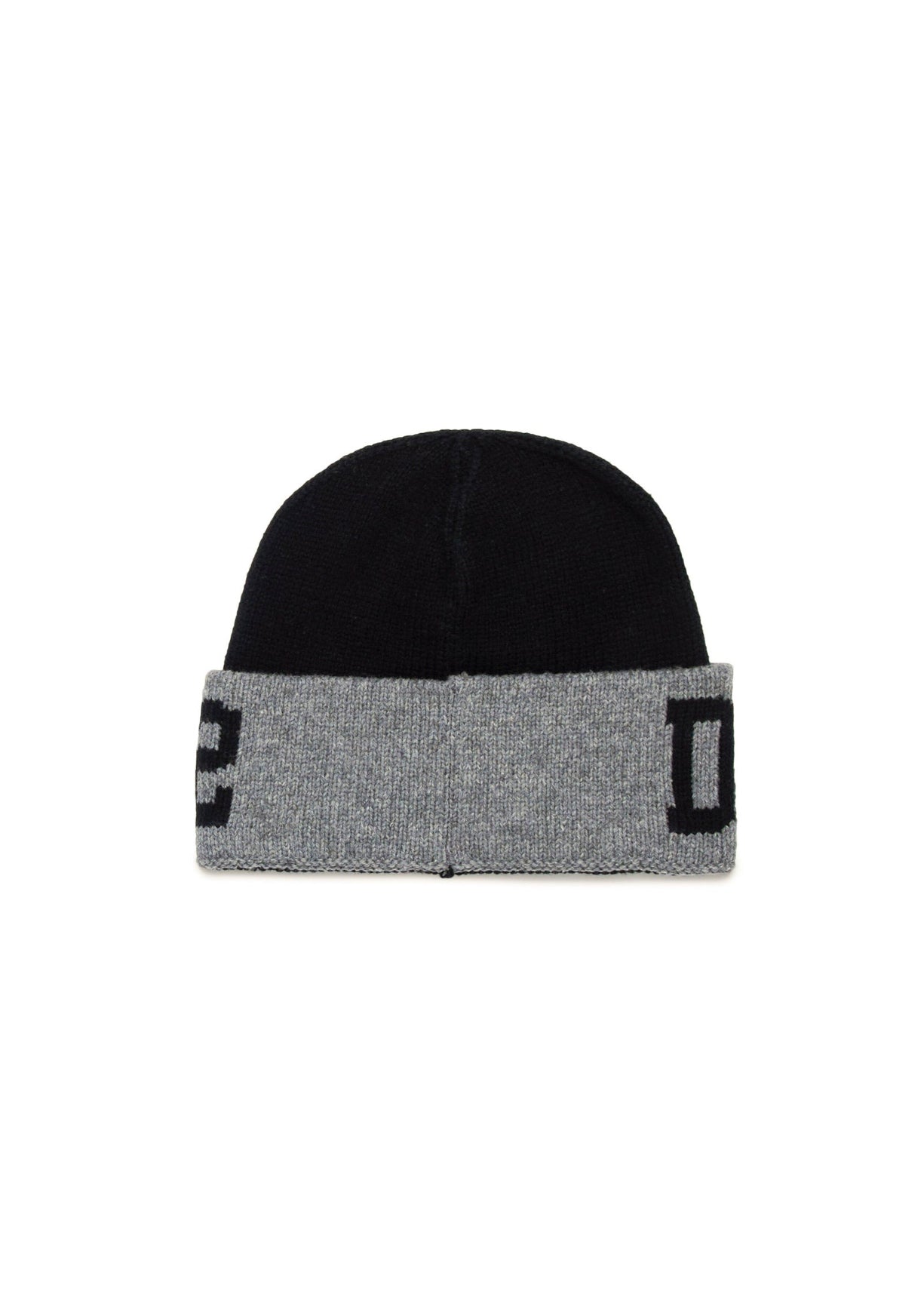 Dsquared2 Kids Cappello Beanie Nero con Logo Jacquard per Bambini (retro)