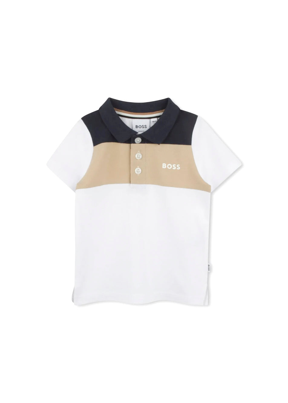 Boss Kids Polo Bianca con Logo per Neonati