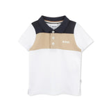 Boss Kids Polo Bianca con Logo per Neonati