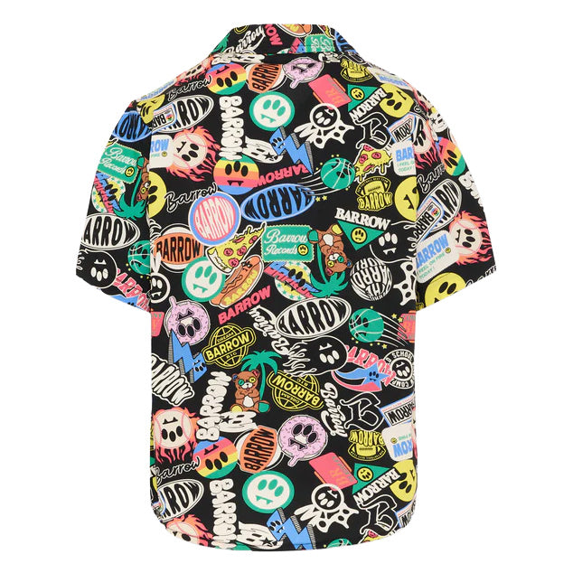 Barrow Kids Camicia Nero Fantasia Multicolor per Bambine