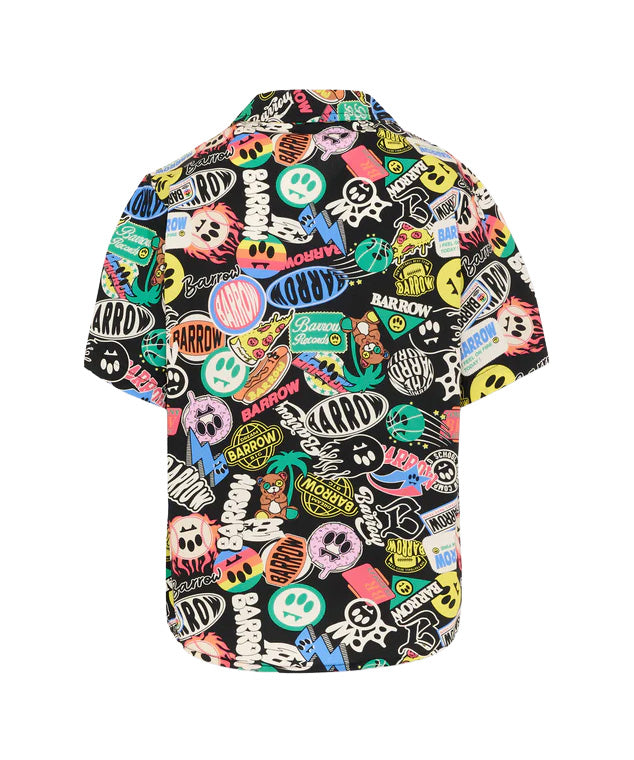Barrow Kids Camicia Nero Fantasia Multicolor per Bambine