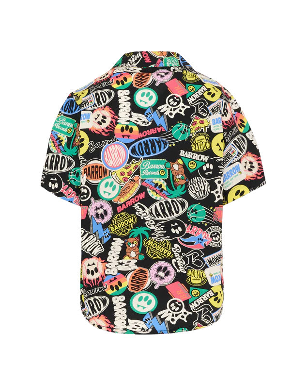 Barrow Kids Camicia Nero Fantasia Multicolor per Bambine