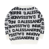 Alessandrini Kids Maglia Bianca con Logo AllOver a Contrasto per Neonati