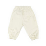 Elisabetta Franchi La Mia Bambina Pantalone Cargo Avorio in Satin per Neonate