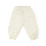 Elisabetta Franchi La Mia Bambina Pantalone Cargo Avorio in Satin per Neonate
