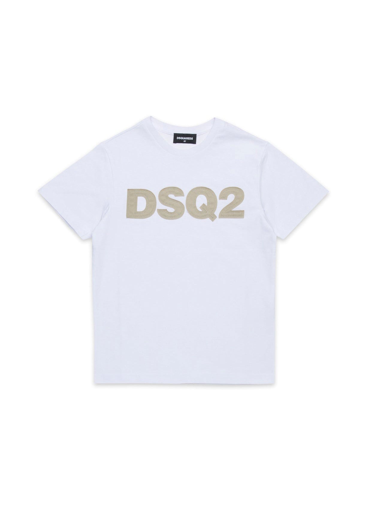 Dsquared2 Kids T-shirt Bianca con Ricamo Logo per Bambini