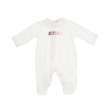 Elisabetta Franchi La Mia Bambina Tutina Panna con EF Blocks per Neonate
