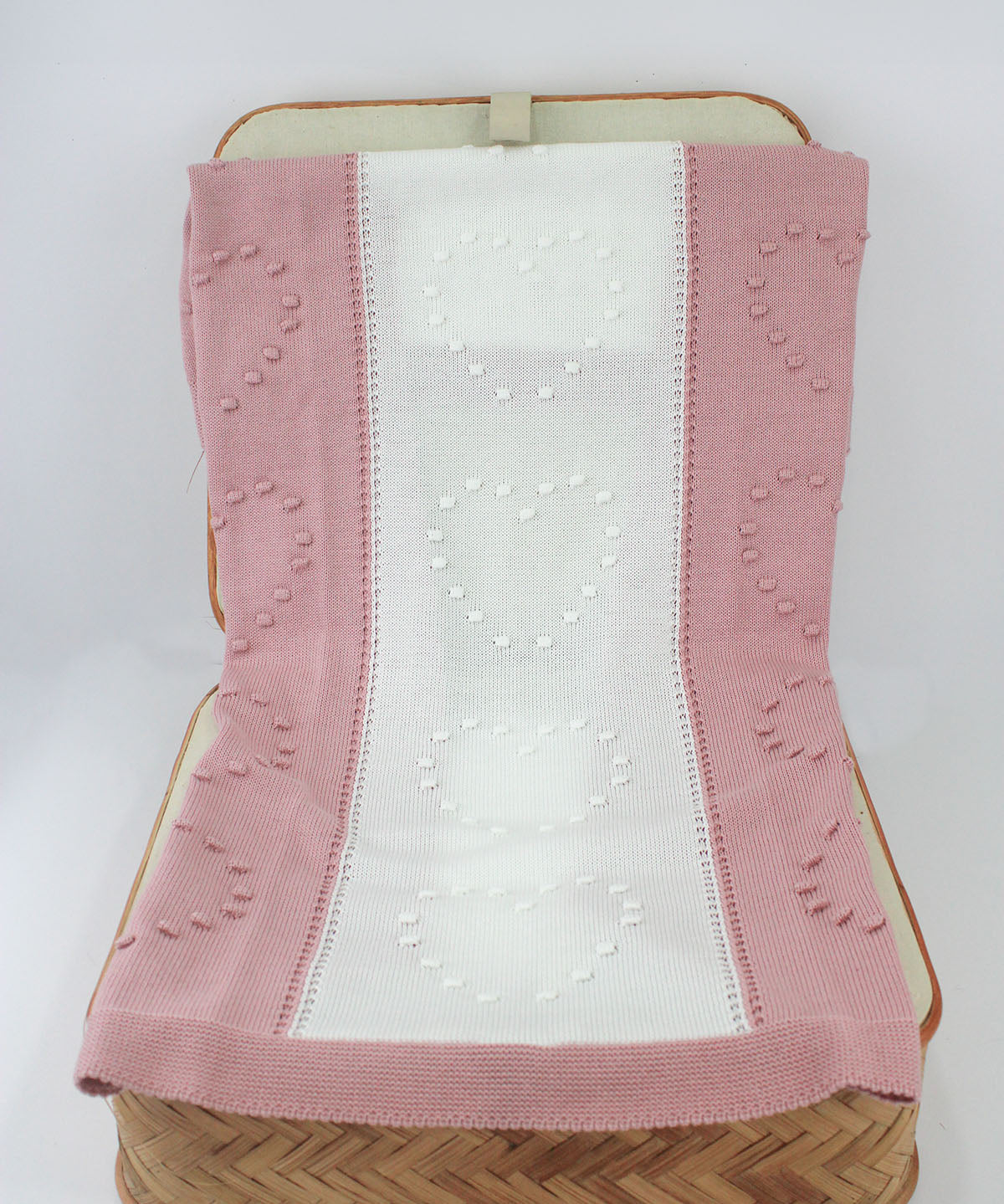 Marlù Coperta Rosa/Bianca con Ricami e Cuore per Neonate