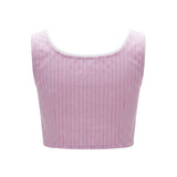 Vicolo Kids Top Rosa a Righe con Logo per Bambine