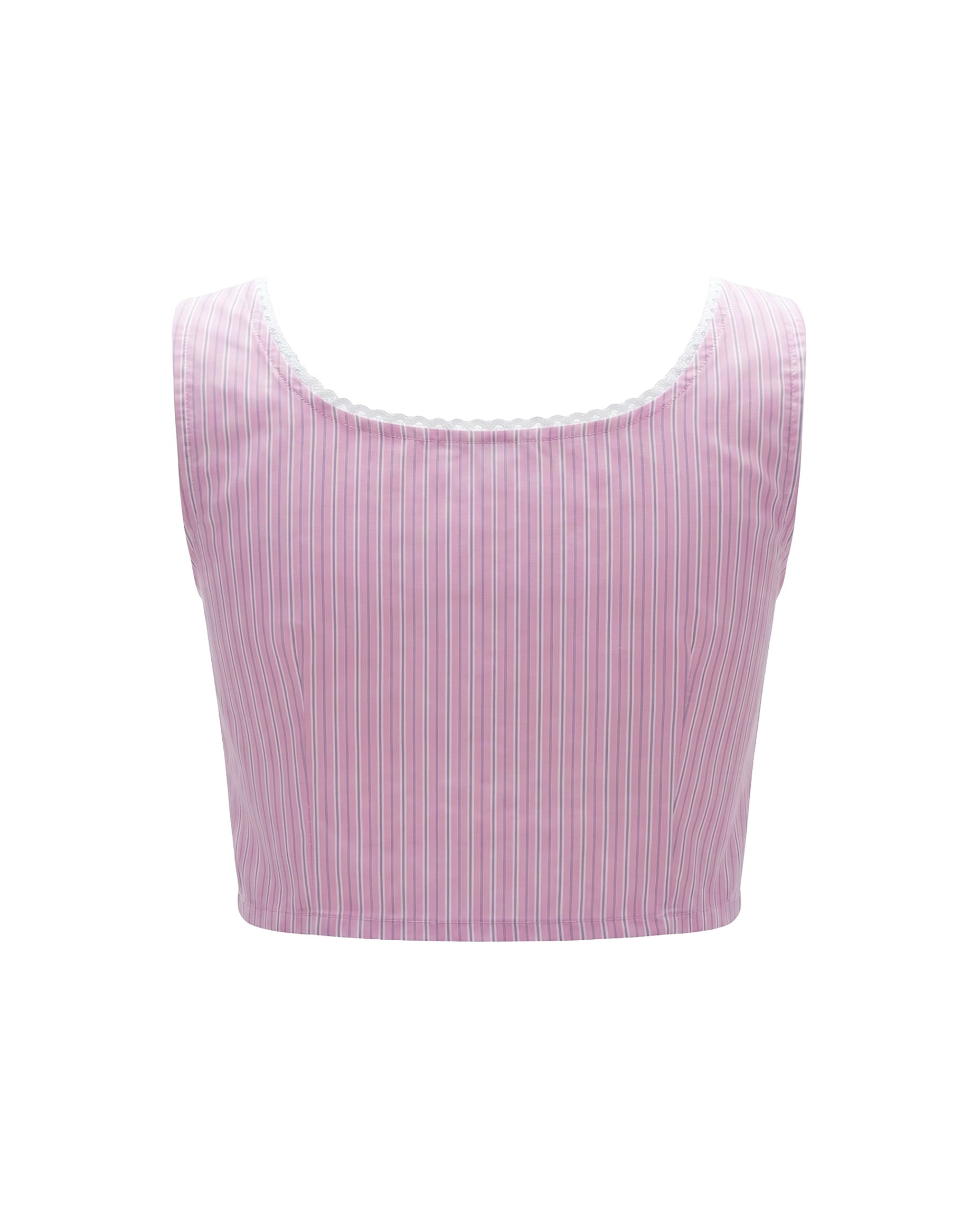 Vicolo Kids Top Rosa a Righe con Logo per Bambine