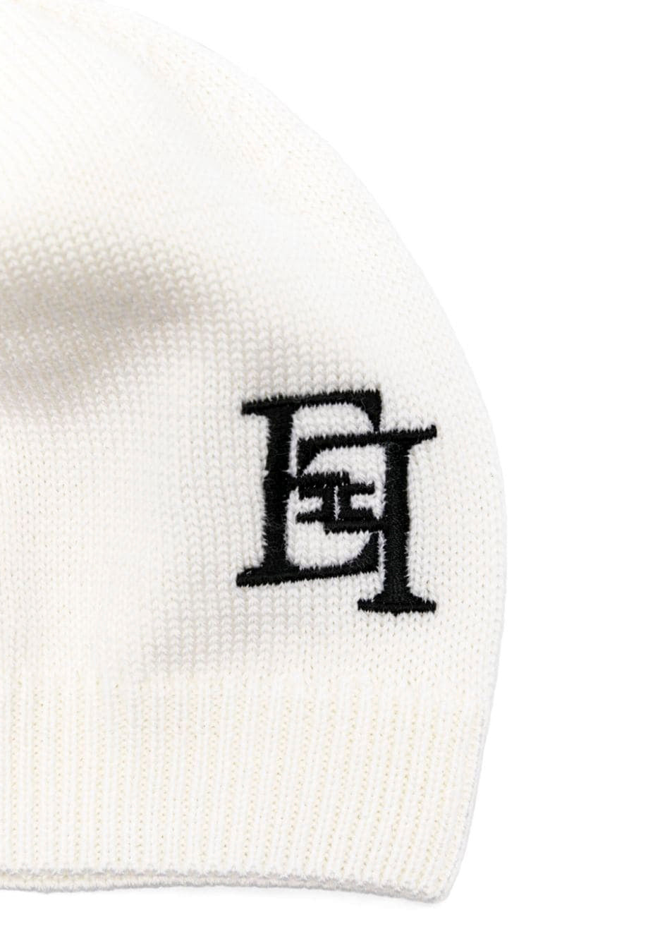 Elisabetta Franchi La Mia Bambina Cappello Avorio/Nero con Logo per Neonate (dettaglio)