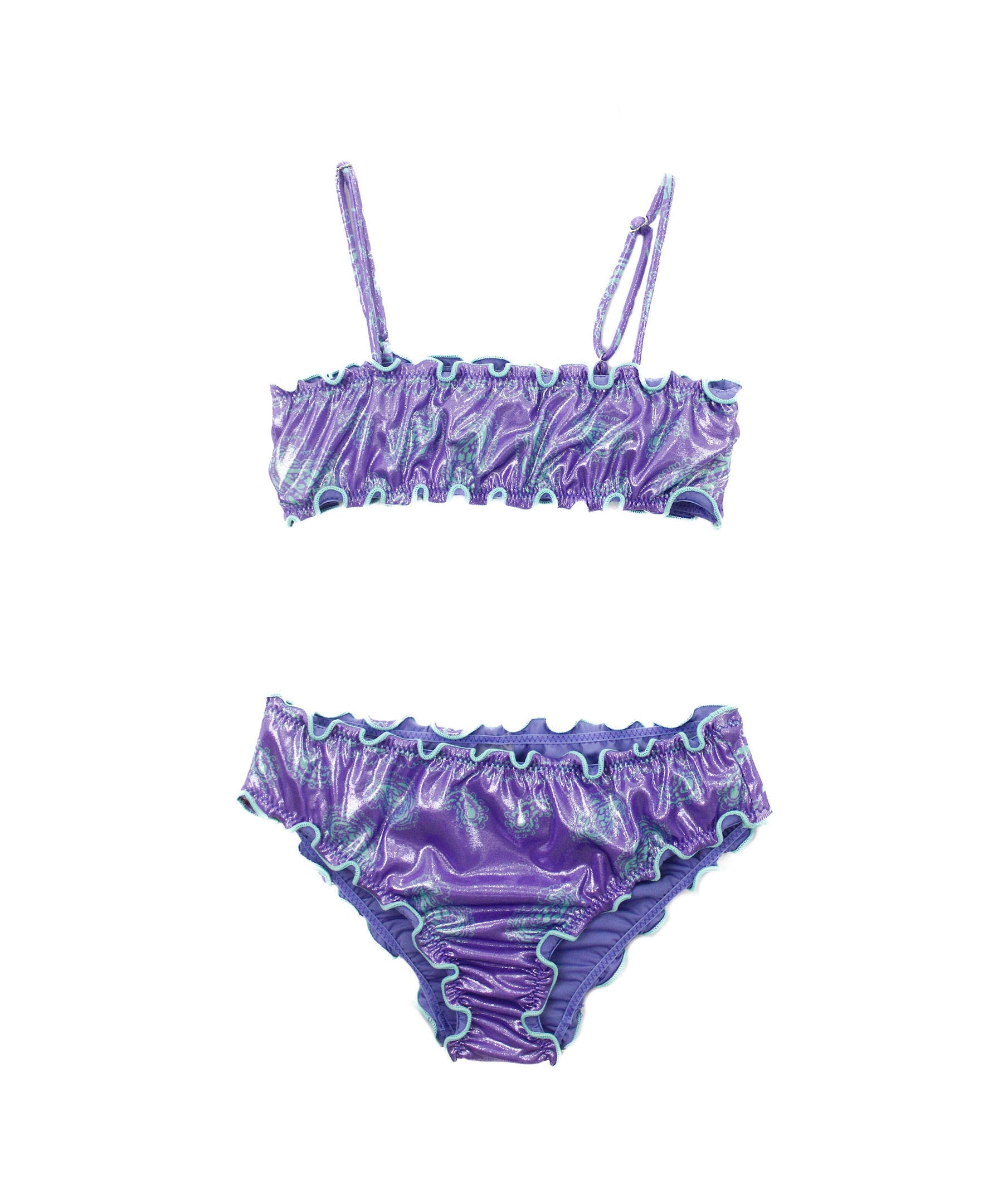 Effek Costume Bikini a Fascia Fantasia Viola per Bambine