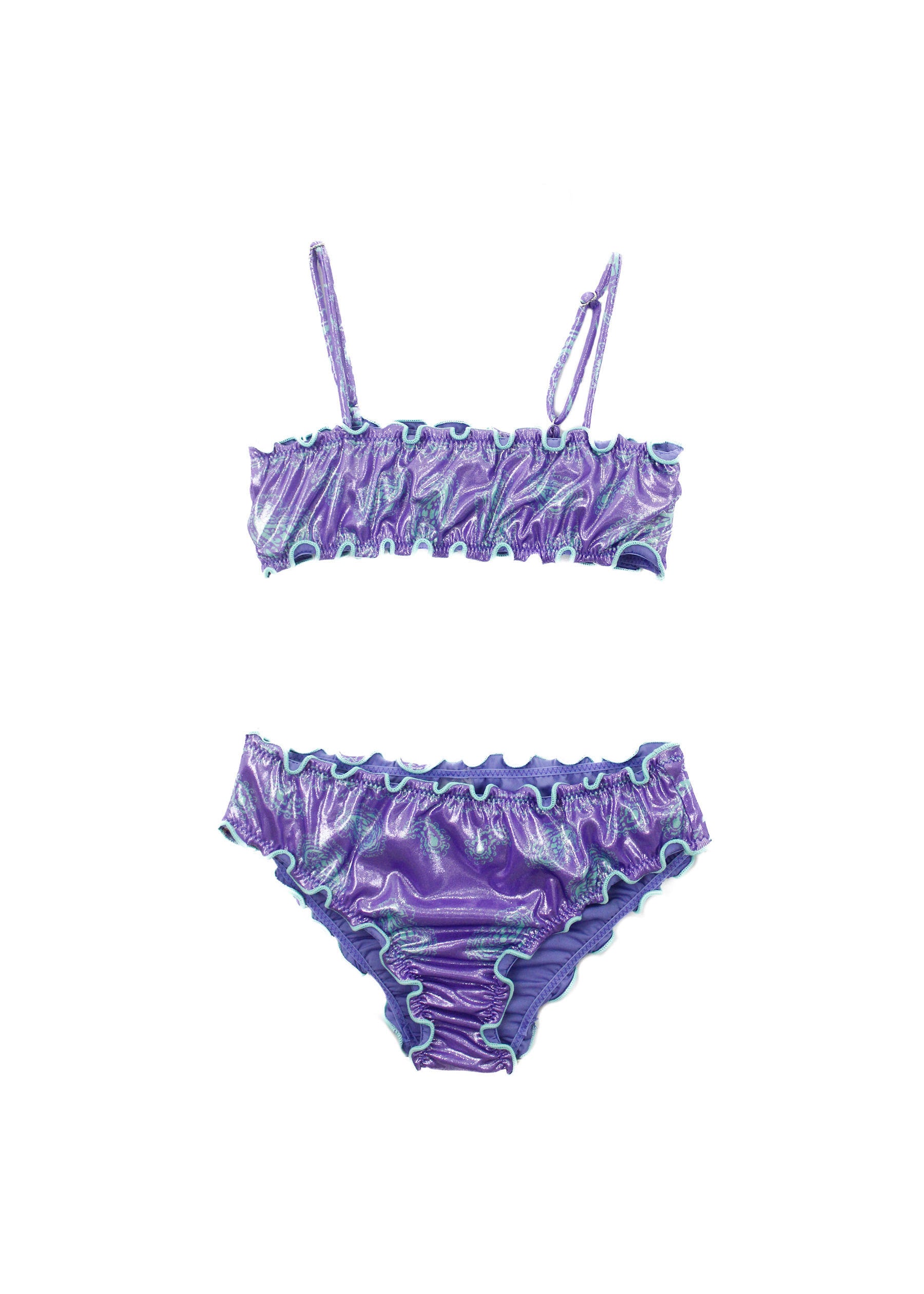 Effek Costume Bikini a Fascia Fantasia Viola per Bambine