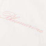 Blumarine Coperta Bianca con Logo Ricamato in Rosa per Neonate