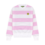 Barrow Kids Felpa a Righe Bianco/Rosa con Stampa per Bambine (fronte)