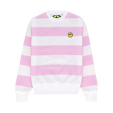 Barrow Kids Felpa a Righe Bianco/Rosa con Stampa per Bambine (fronte)