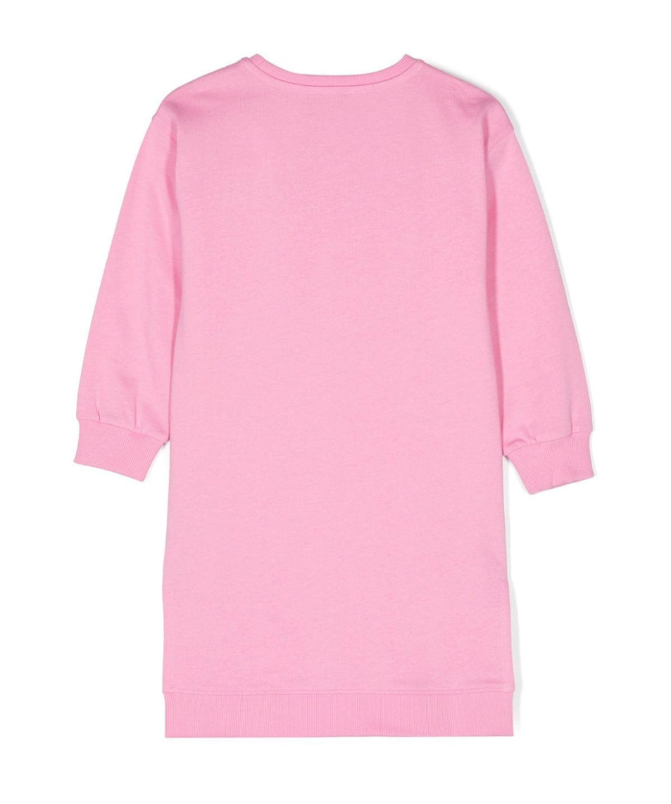 Moschino Kids Abito Rosa con Stampa Logo per Bambine (retro)