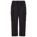 MSGM Kids Pantaloni Grigi Gessati con Tasche per Bambina