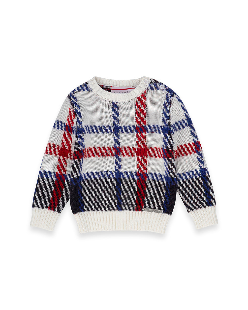 Paciotti Kids Maglia Invernale con Motivo a Quadri Scozzese per Neonati