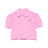 MSGM Kids Polo Rosa Crop per Bambine