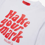 Max&Co Kids T-shirt Bianca con Stampa Lettering Rossa per Bambine