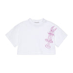 Iceberg Kids T-Shirt Bianco con Stampa Fucsia per Bambine