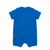 Moschino Kids Pagliaccetto Blu con Bottoni Apertura Spalla e Stampa logo Teddy per Neonati