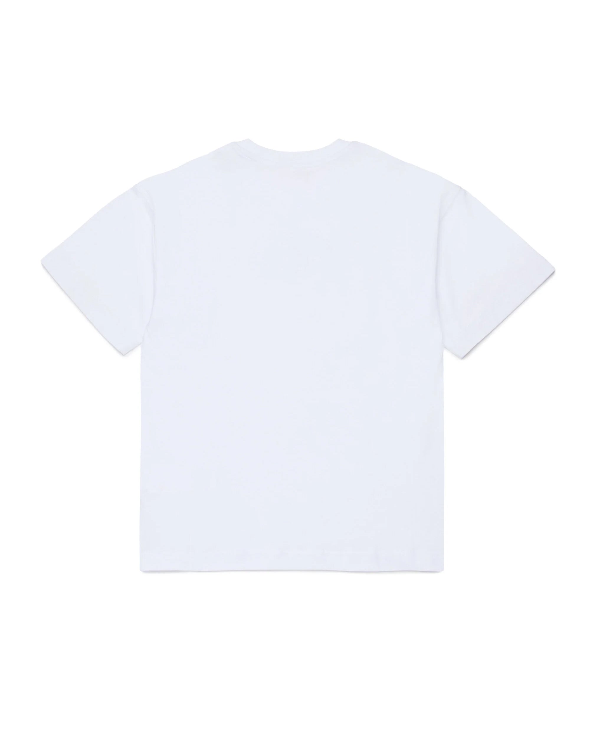 Diesel Kids T-shirt Bianca con Logo Oval D Ricamato per Bambini