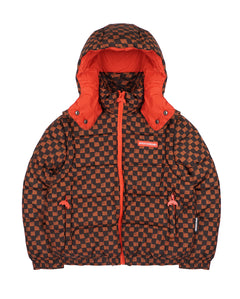 Sprayground Giubbino Puffer con Cappuccio Rimovibile e Logo Smile Retro per Bambini