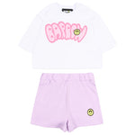 Barrow Kids Completo Bianco e Lilla con Stampa Rosa per Neonate