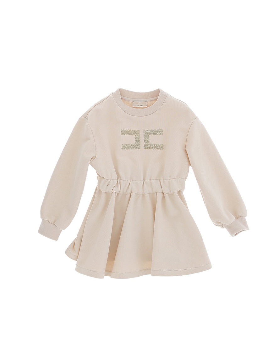 Elisabetta Franchi La Mia Bambina Abito Rosa con Logo in Strass per Neonate