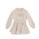 Elisabetta Franchi La Mia Bambina Abito Rosa con Logo in Strass per Neonate