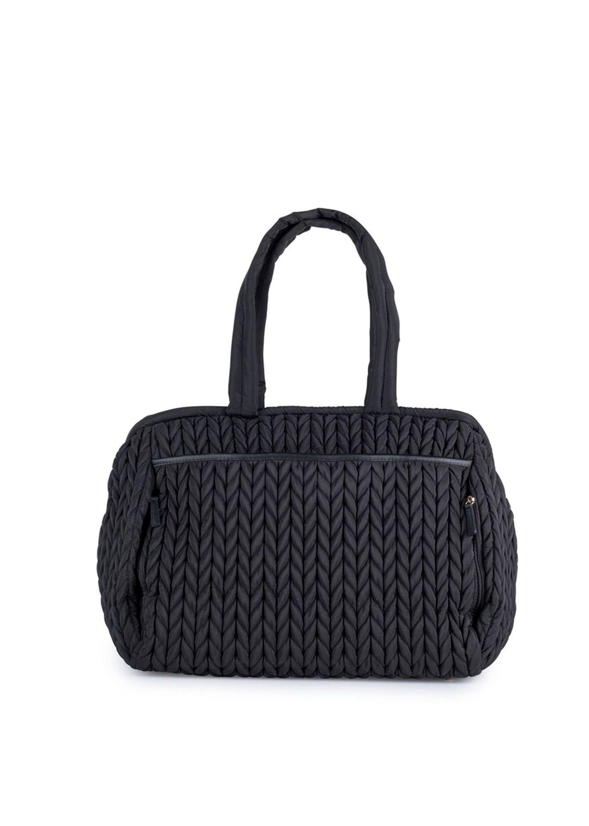 Love Bag Borsa Mamma Ovale Nera Intrecciata