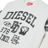 Diesel Kids Felpa Bianco con stampa per Bambini