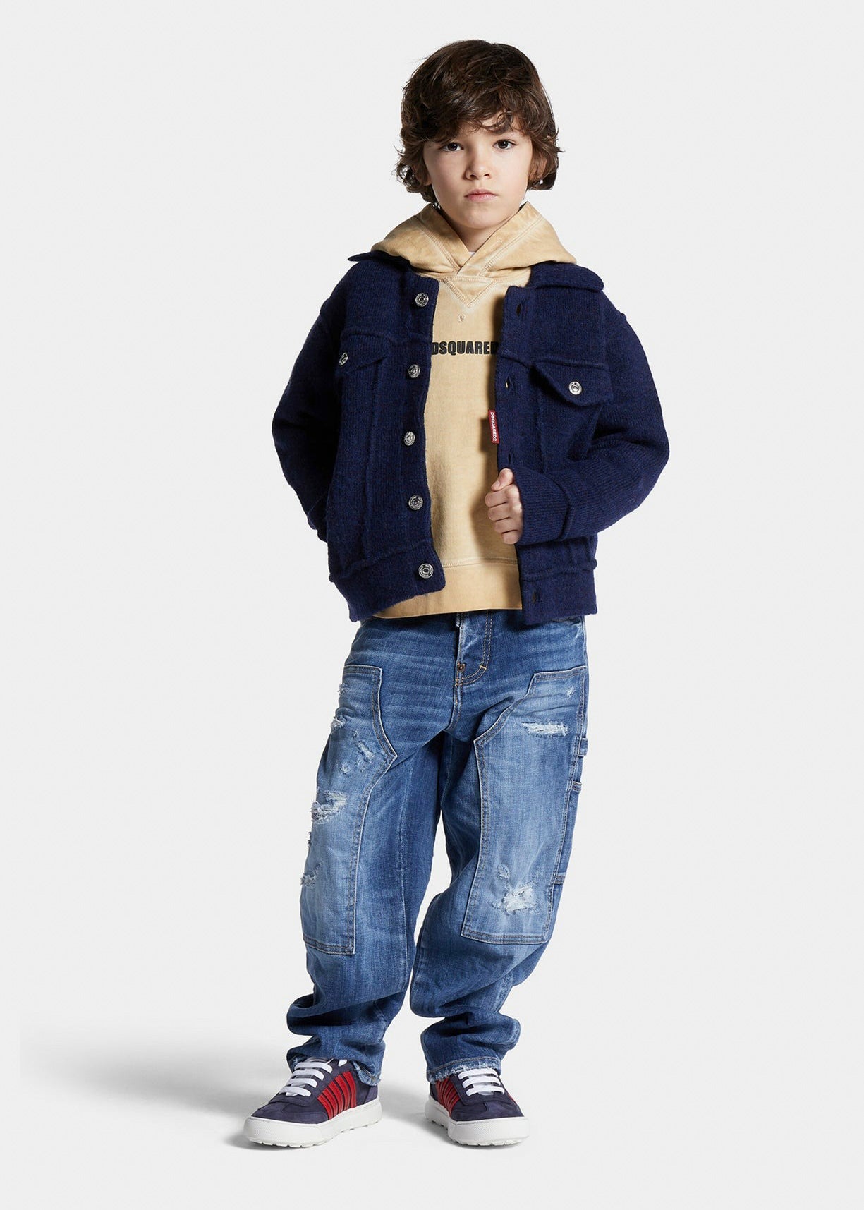 Dsquared2 Kids Jeans Denim Blu Carpenter per Bambini