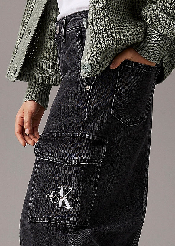 Calvin Klein Kids Gonna Denim Nera per Bambine (dettaglio)