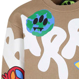 Barrow Kids Felpa Beige con Stampa Logo per Bambini  (dettaglio)