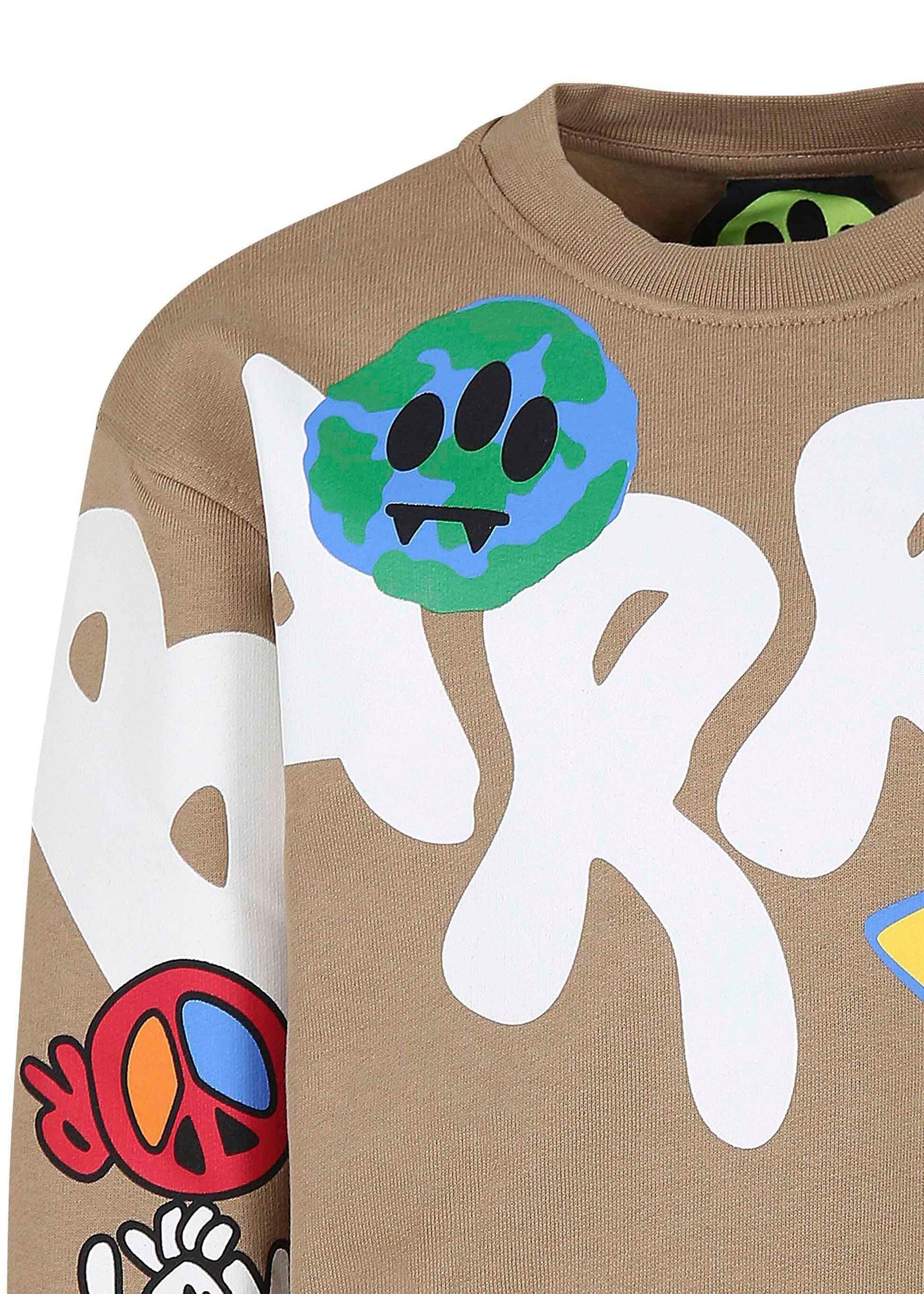 Barrow Kids Felpa Beige con Stampa Logo per Bambini  (dettaglio)