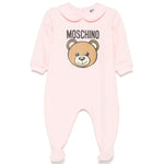 Moschino Kids Tutina Rosa con Logo Teddy Bear per Neonate