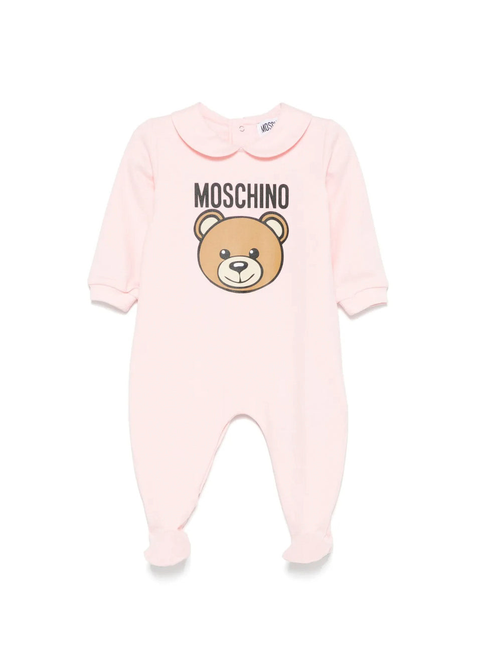 Moschino Kids Tutina Rosa con Logo Teddy Bear per Neonate
