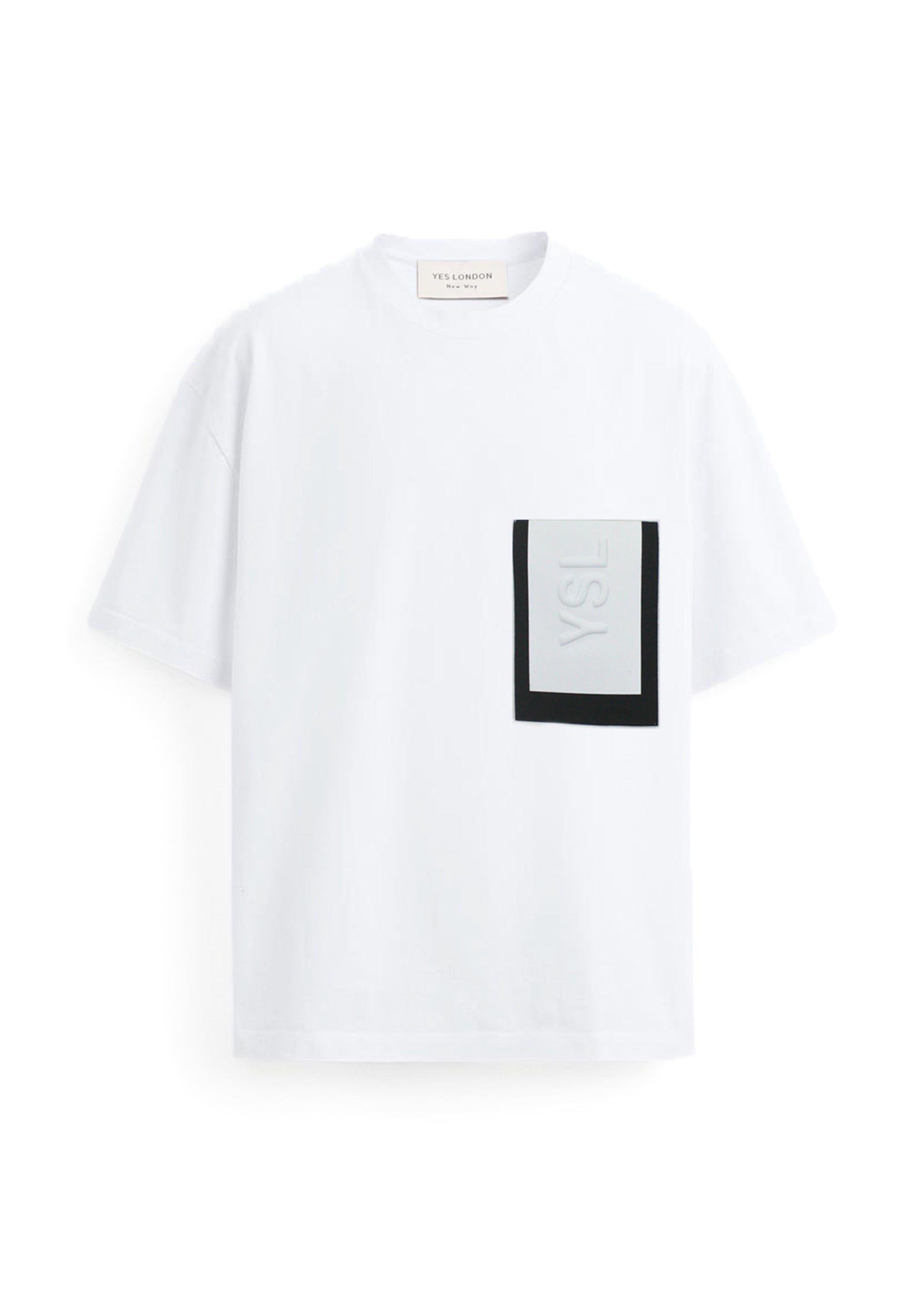Yes London T-shirt Bianca Over con Patch Logo per Bambini