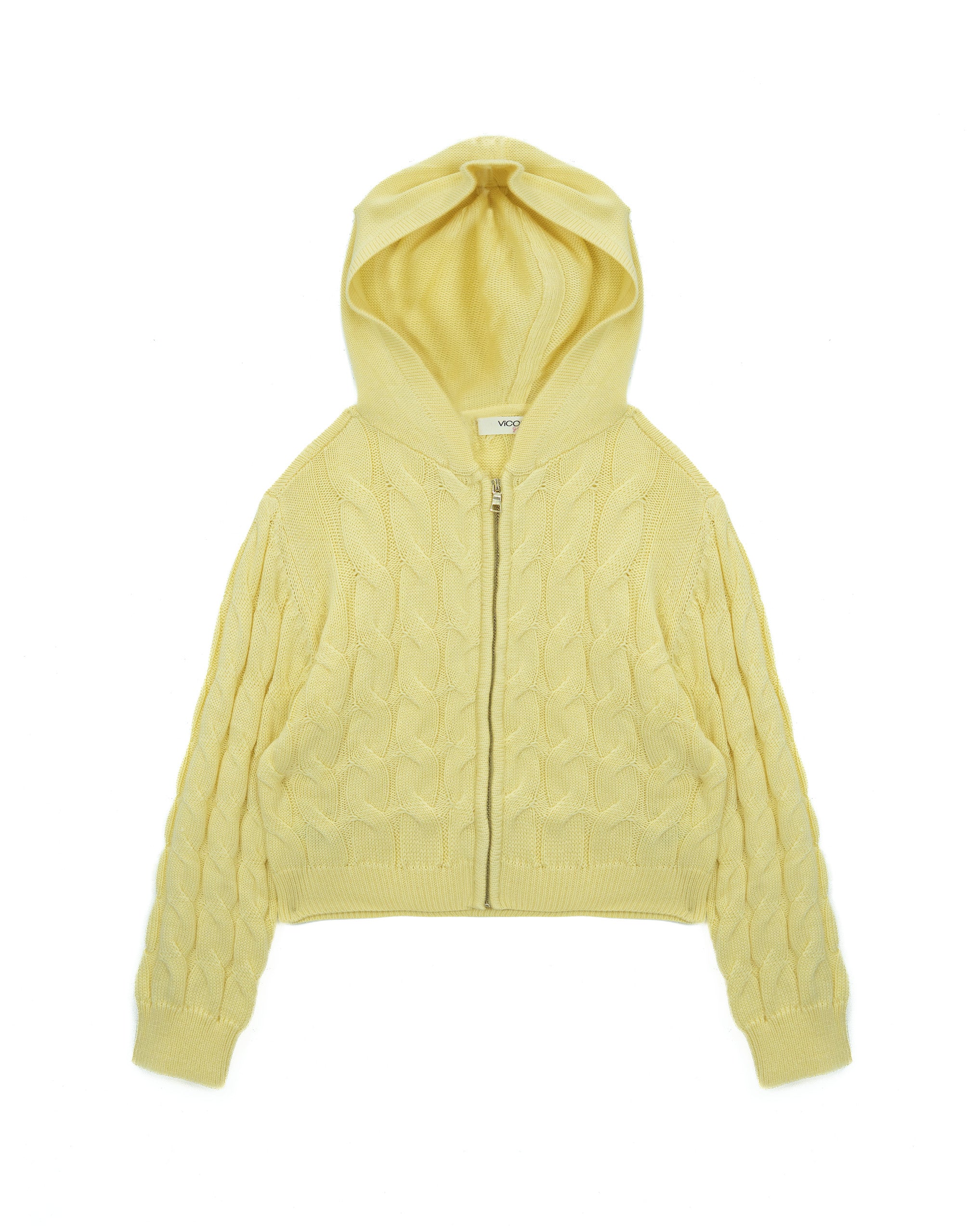 Vicolo Kids Felpa in Maglia Light Bee con Cappuccio per Bambine