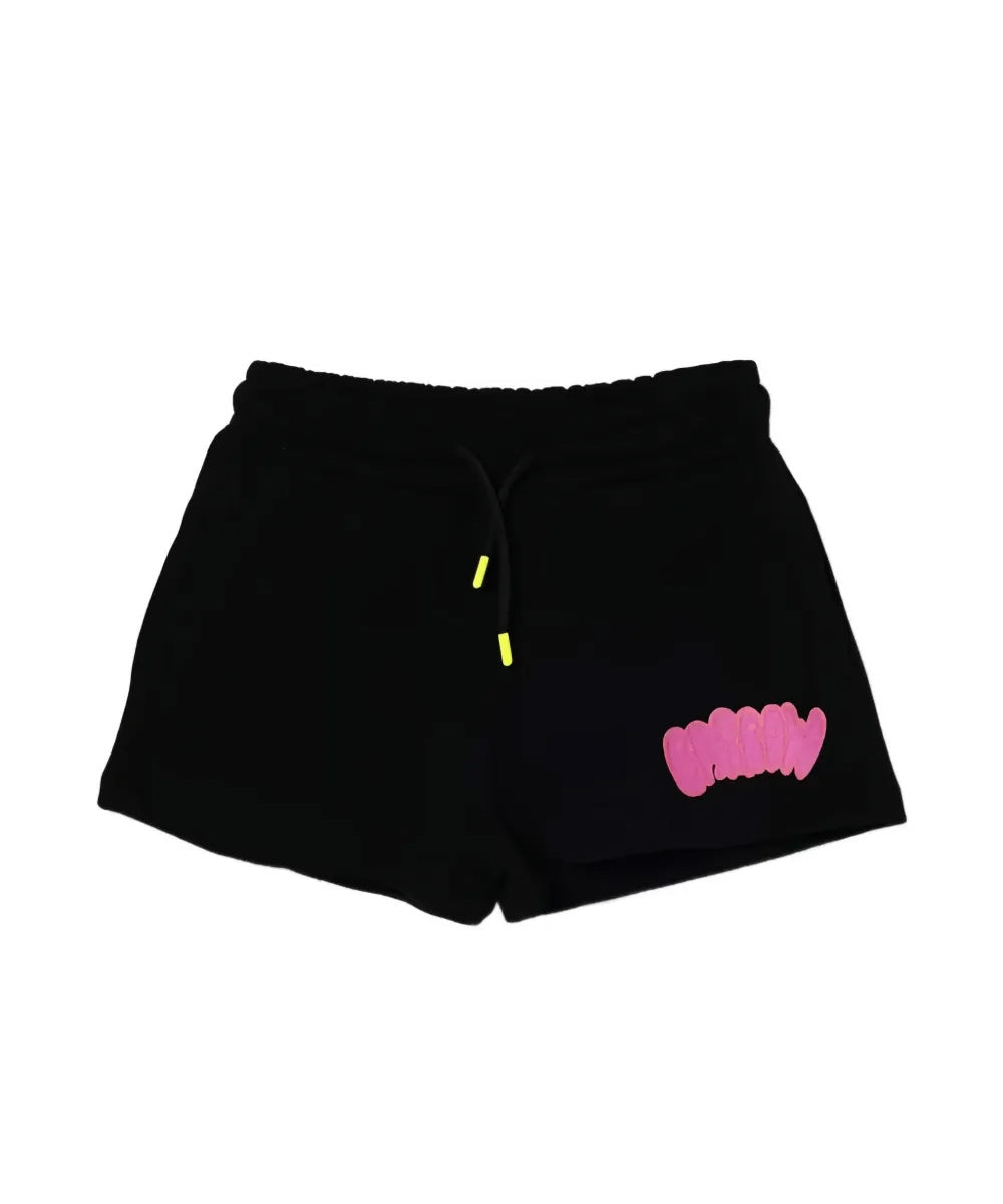 Barrow Kids Short Nero con Logo Fucsia per Bambine