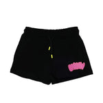 Barrow Kids Short Nero con Logo Fucsia per Bambine